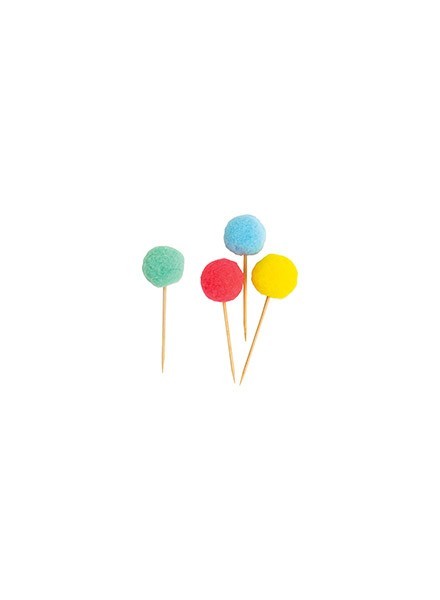 Picks pom pom colori assortiti (10 pz)