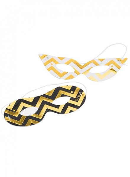 Mascherine bianco nero e oro (6pz)