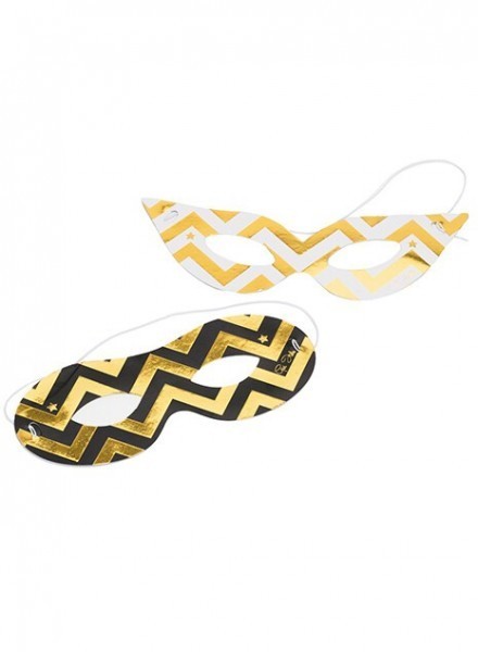 Mascherine bianco nero e oro (6pz)