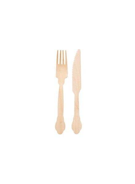 Forchette + Coltelli in legno (6pz+6pz)