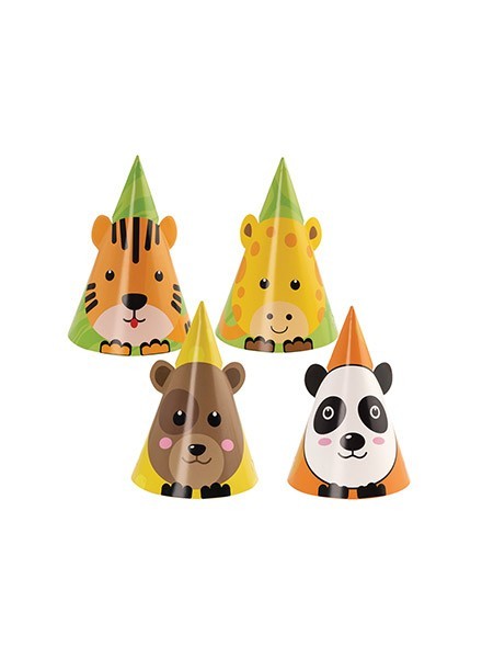 Cappellini sagomati assortiti Zoo Party (6pz)