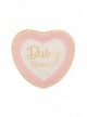 Piatto cuore Baby Shower rosa (8pz)