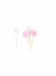 Picks tulle rosa/bianco (8pz)