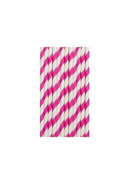 Cannucce righe fucsia (12pz)