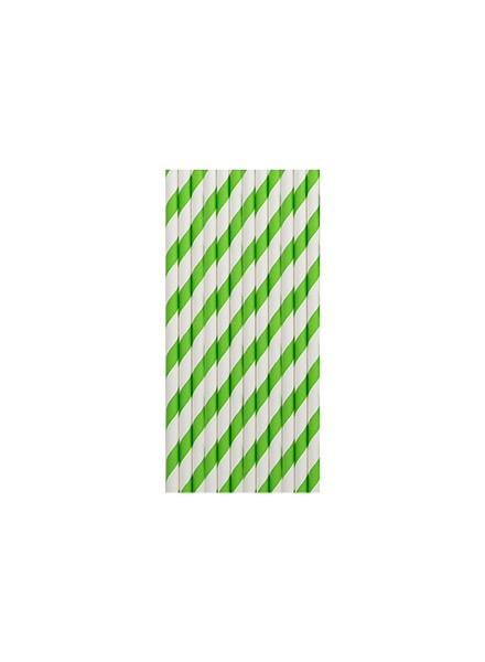 Cannucce righe verdi (12pz)