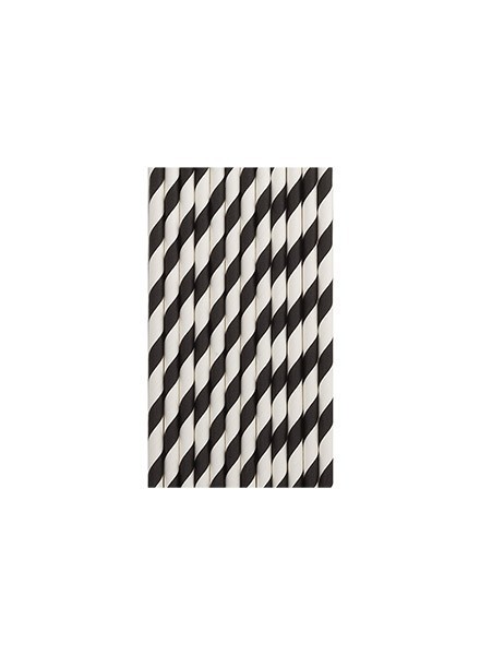 Cannucce righe nero (12pz)