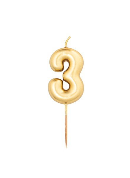 Candela tre oro metal (1pz)