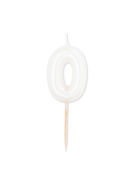 Candela zero bianco perla metal (1pz)