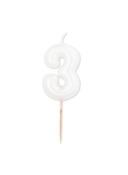 Candela tre bianco perla metal (1pz)