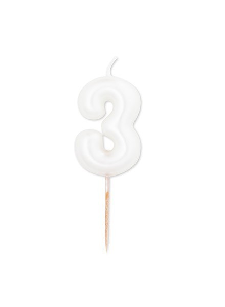 Candela tre bianco perla metal (1pz)