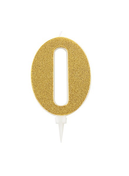 Candela zero gigante glitter oro (1pz)