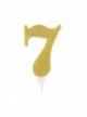 Candela sette gigante glitter oro (1pz)