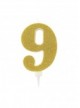 Candela nove gigante glitter oro (1pz)