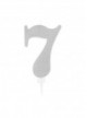 Candela sette gigante glitter argento (1pz)