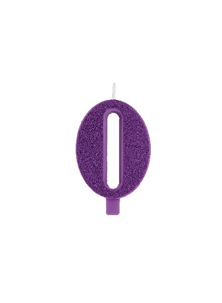 Candela zero glitter viola (1pz)
