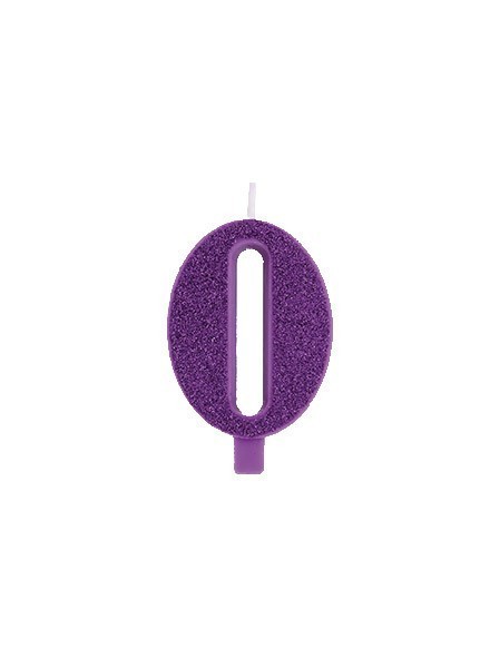 Candela zero glitter viola (1pz)