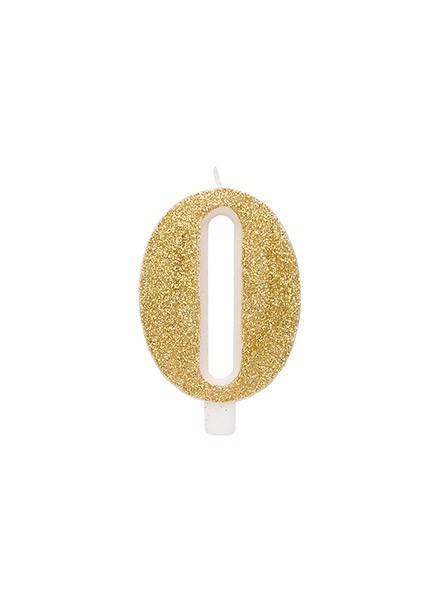 Candela zero glitter oro (1pz)