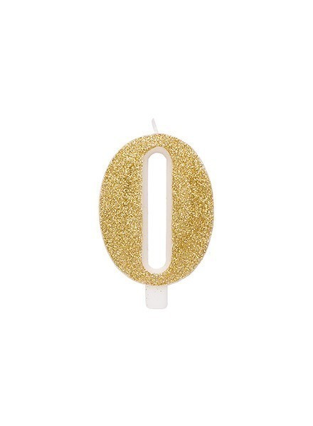 Candela zero glitter oro (1pz)