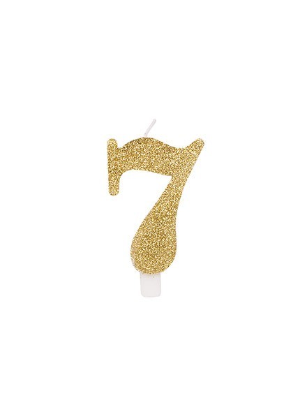 Candela sette glitter oro (1pz)