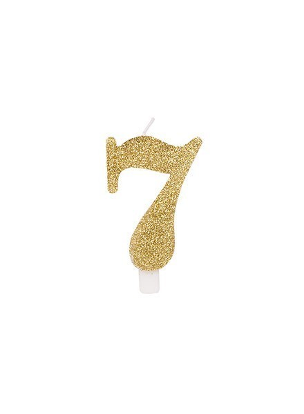 Candela sette glitter oro (1pz)