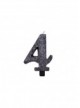 Candela quattro glitter nero (1pz)