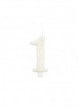 Candela uno glitter bianco (1pz)