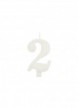 Candela due glitter bianco (1pz)