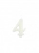Candela quattro glitter bianco (1pz)