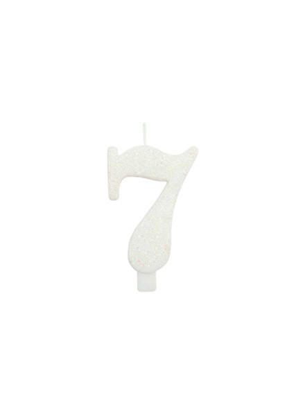 Candela sette glitter bianco (1pz)