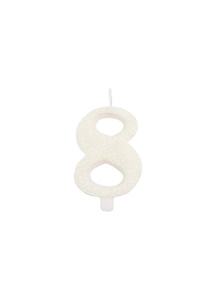 Candela otto glitter bianco (1pz)